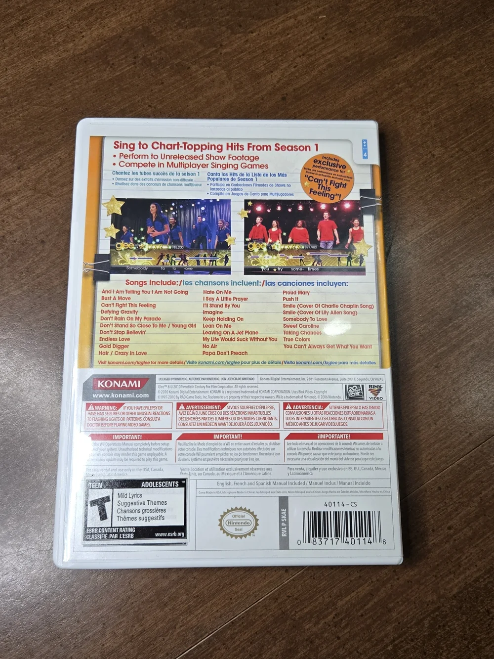 Glee Karaoke Revolution Wii Video Game Singing Song Interactive Family Night Y2K